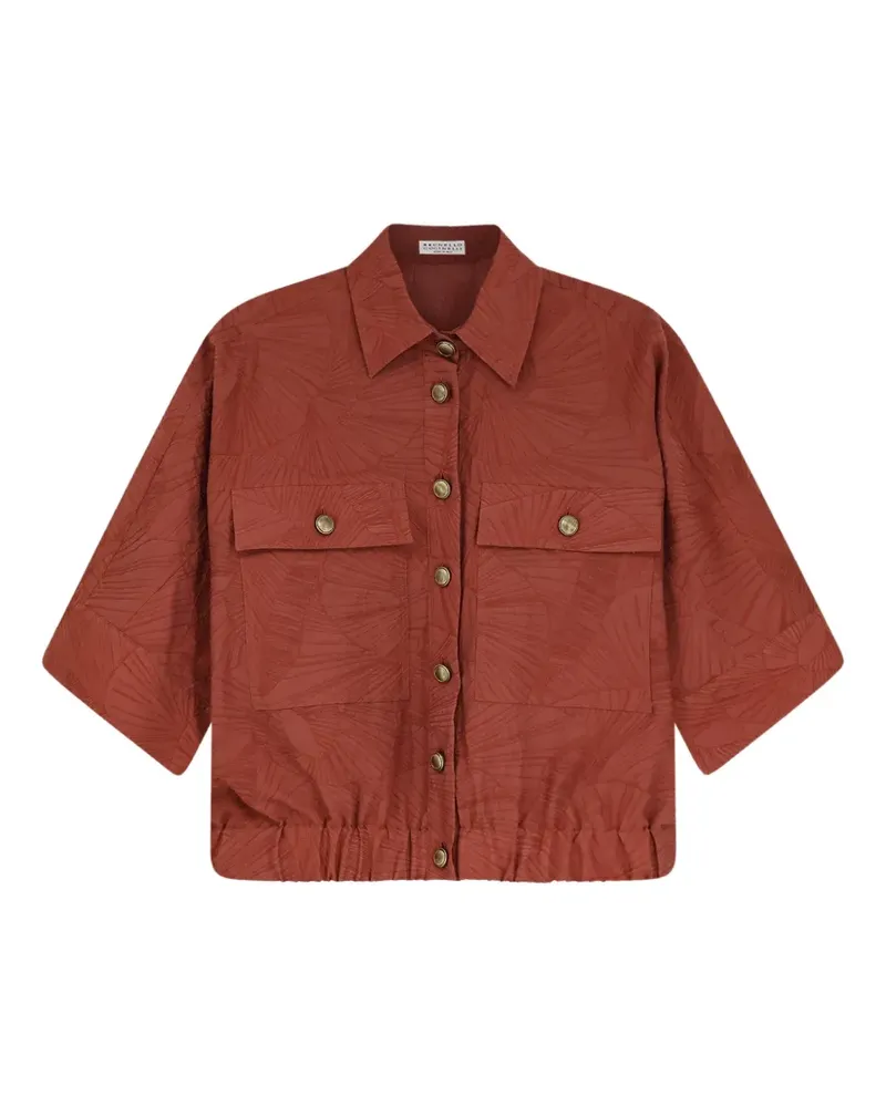 Brunello Cucinelli embroidery flap-pocket shirt - Orange Orange