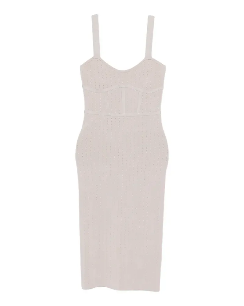 Patrizia Pepe fitted jacquard knit midi dress - Grau Grau