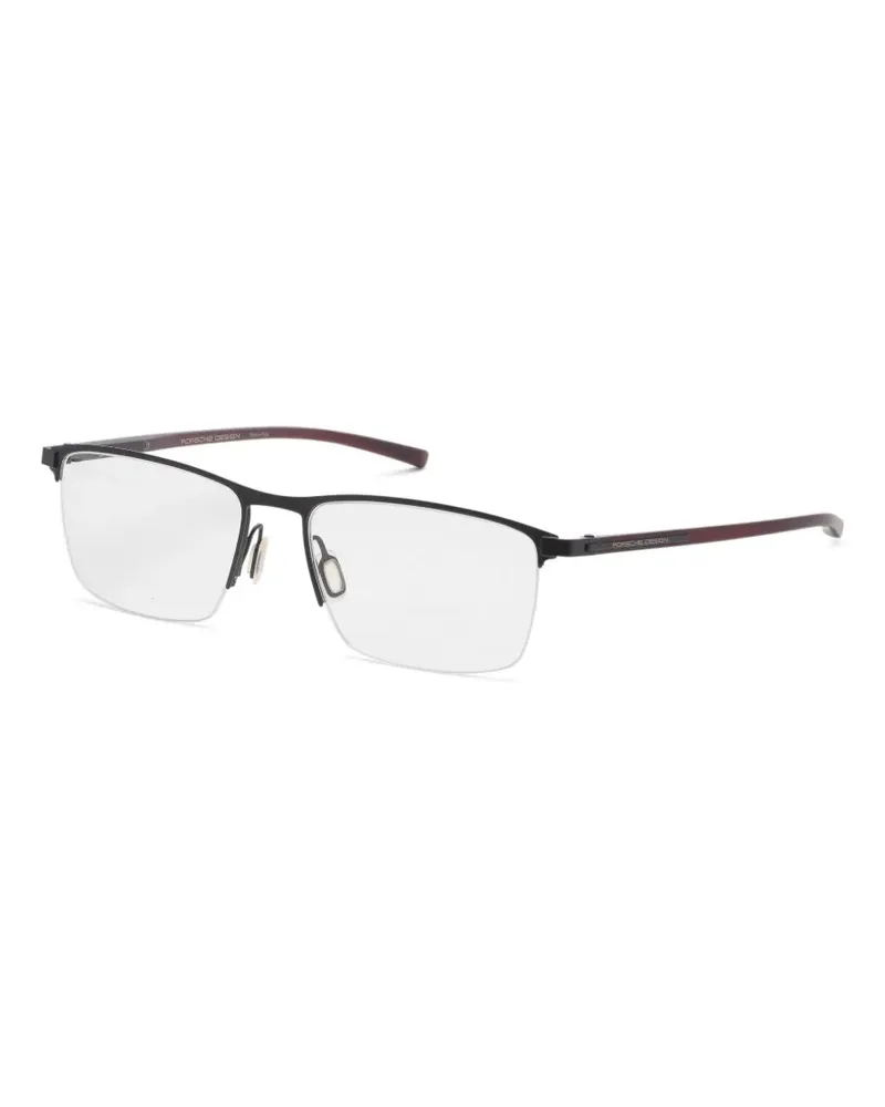 Porsche Design Brille mit eckigem Gestell - Schwarz Schwarz