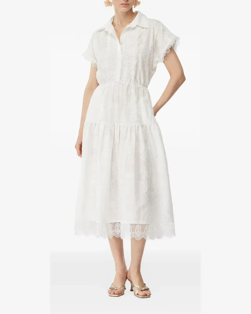 WAIMARI Gestuftes Aura Spitzenkleid - Weiß Weiß