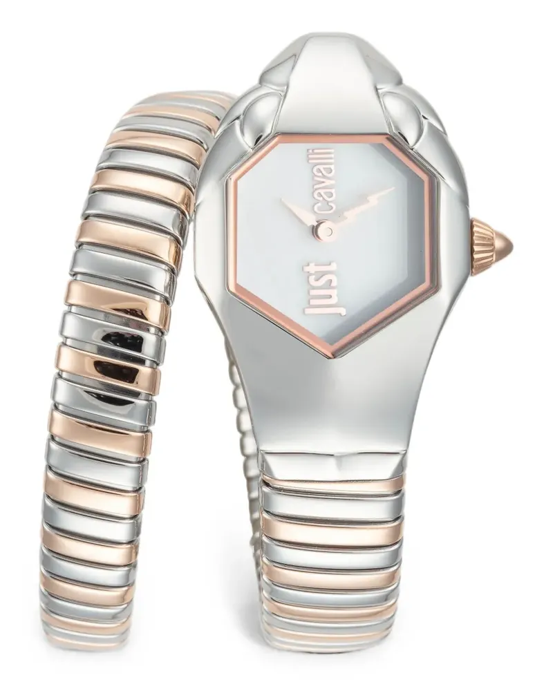 Just Cavalli Signature Snake Armbanduhr 22mm - Weiß Weiß
