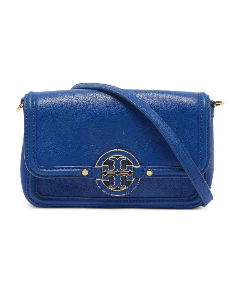 Tory Burch Mini Amanda Schultertasche mit Klappe - Blau Blau