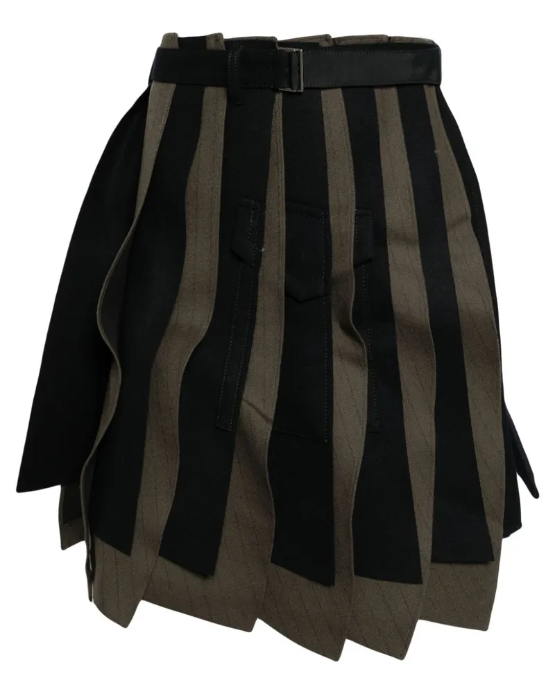 Sacai Asymmetrischer Faltenrock - Braun Braun