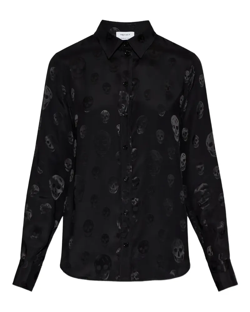 Alexander McQueen skull-pattern collared top - Schwarz Schwarz