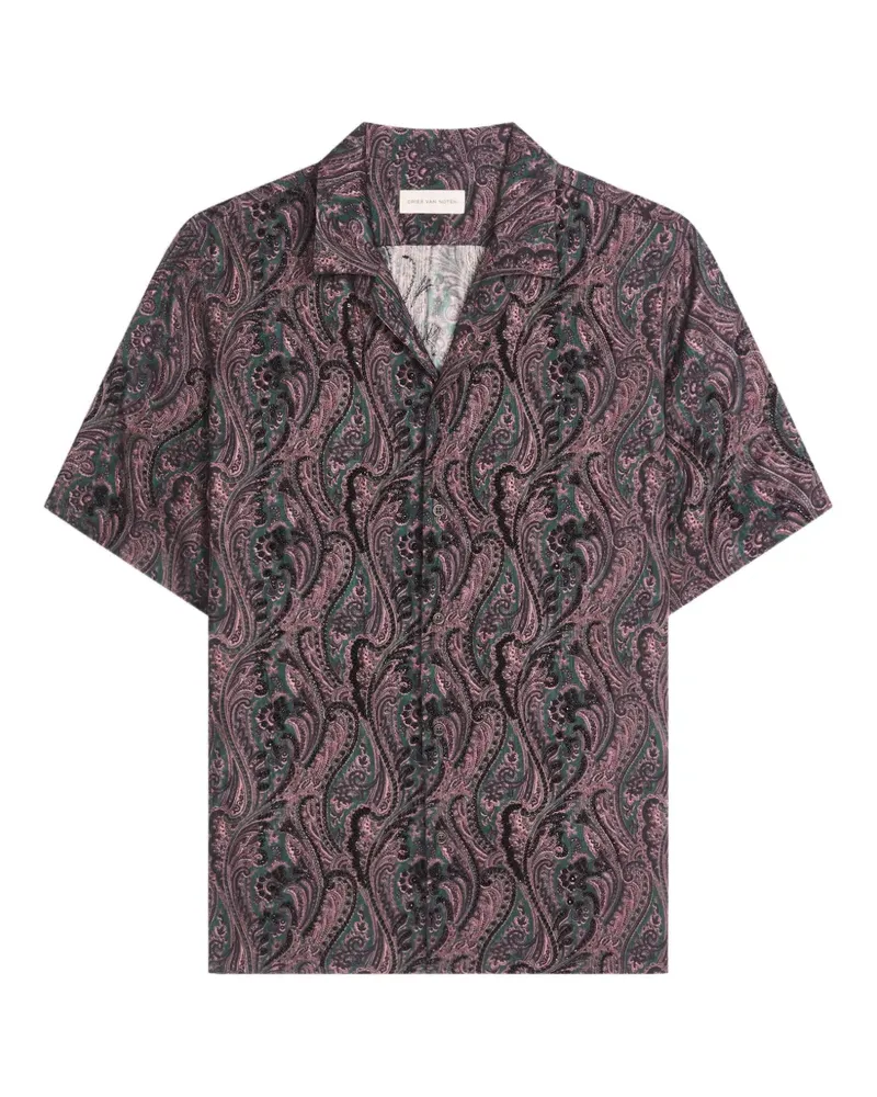 Dries van Noten Bestickte Jacquard-Hemdjacke - Violett Violett