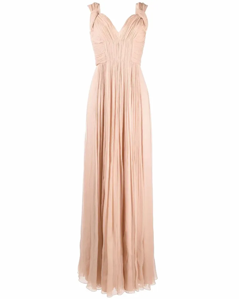Alberta Ferretti Gerafftes Abendkleid - Nude Nude