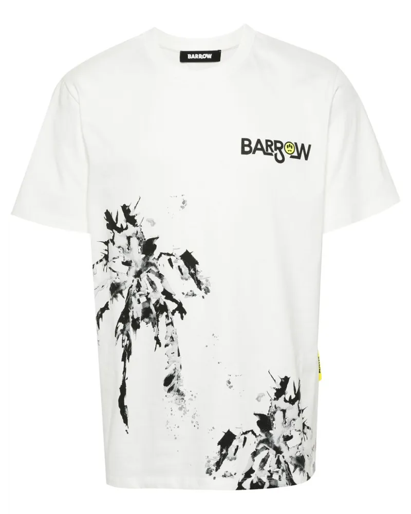 BARROW T-Shirt mit Logo-Print Weiß