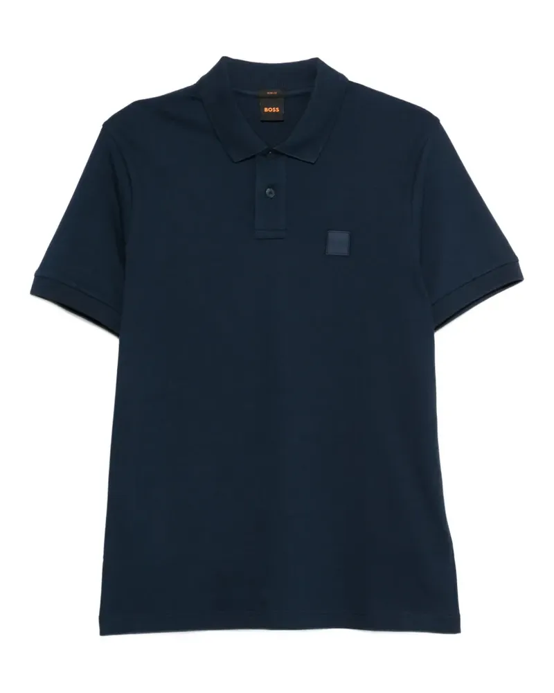 HUGO BOSS Kurzärmeliges Poloshirt mit Quadrat-Patch - Blau Blau