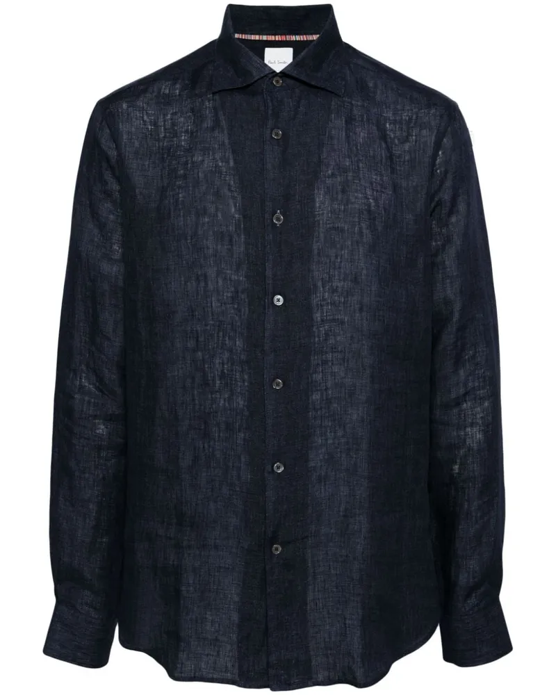 Paul Smith Langärmeliges Hemd aus Leinen - Blau Blau