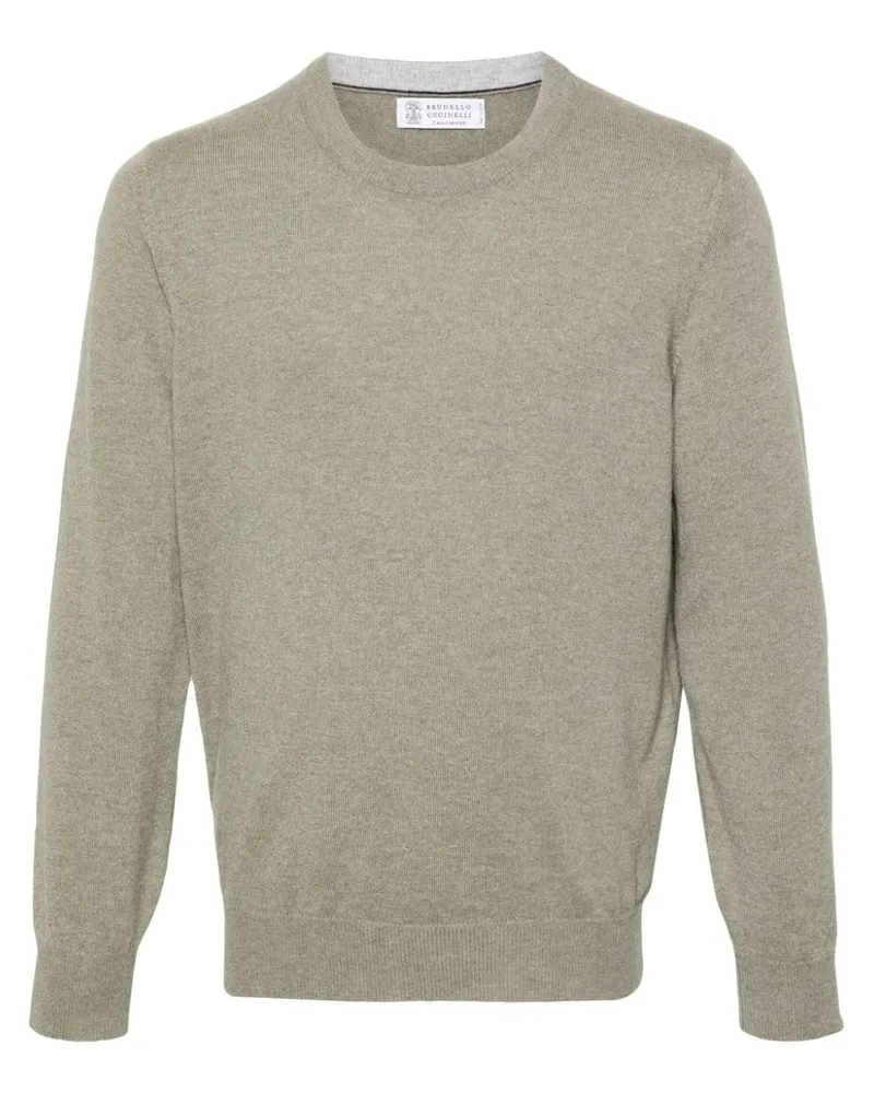 Brunello Cucinelli Kaschmirpullover mit rundem Ausschnitt - Grün Grün