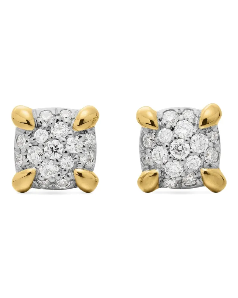 David Yurman 18kt Petite Chatelaine Gelbgoldohrstecker mit Diamanten 5mm - Silber Silber