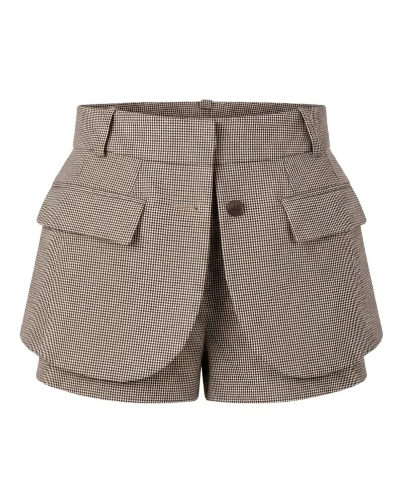 Monse jacket-hem checked mini shorts - Braun Braun