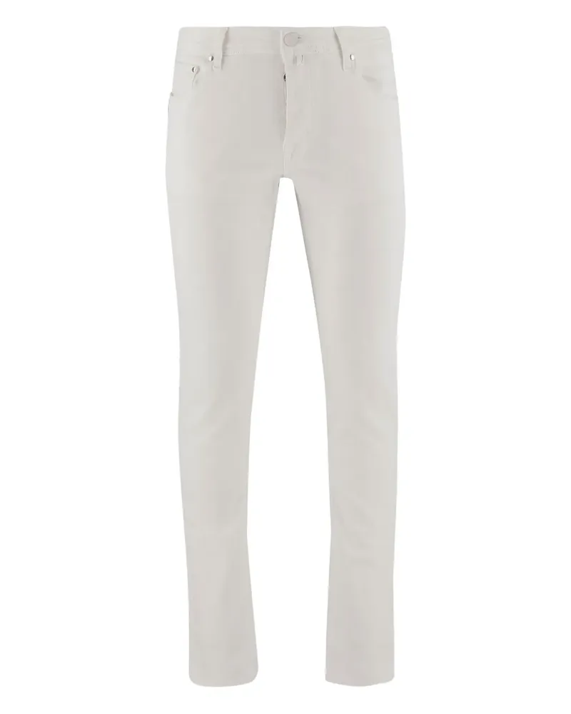 Jacob Cohën Hose mit Logo-Patch - Weiß Weiß