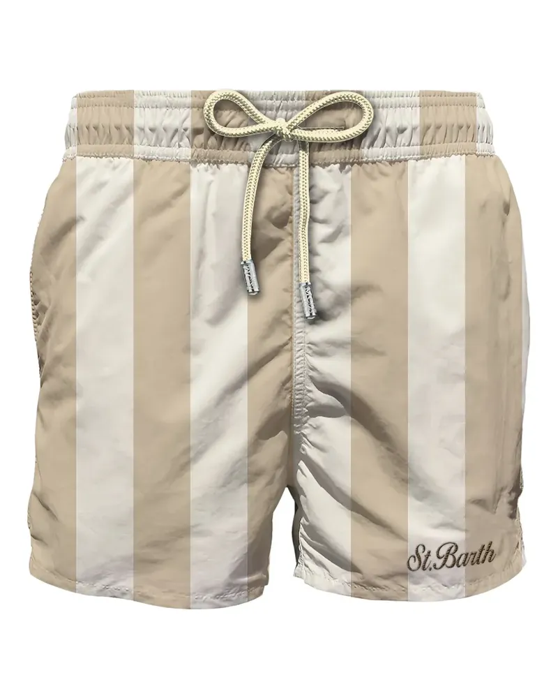 MC2 Saint Barth Syros striped drawstring swim shorts - Weiß Weiß