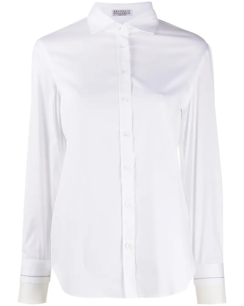 Brunello Cucinelli Klassisches Langarmshirt - Weiß Weiß