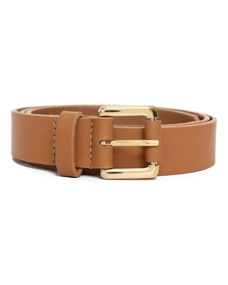 Sarah Chofakian Gürtel mit goldfarbener Schnalle - Braun Braun