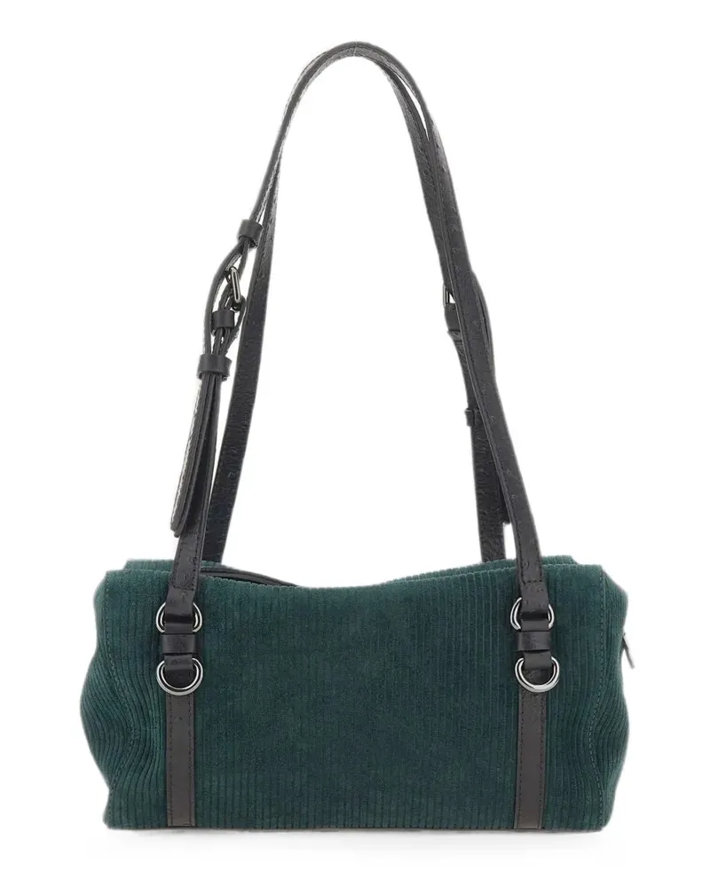 Gianni Chiarini Terry ribbed-suede shoulder bag - Grün Grün