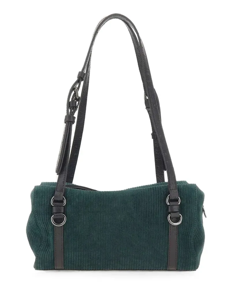 Gianni Chiarini Gerippte Terry Schultertasche aus Wildleder - Grün Grün