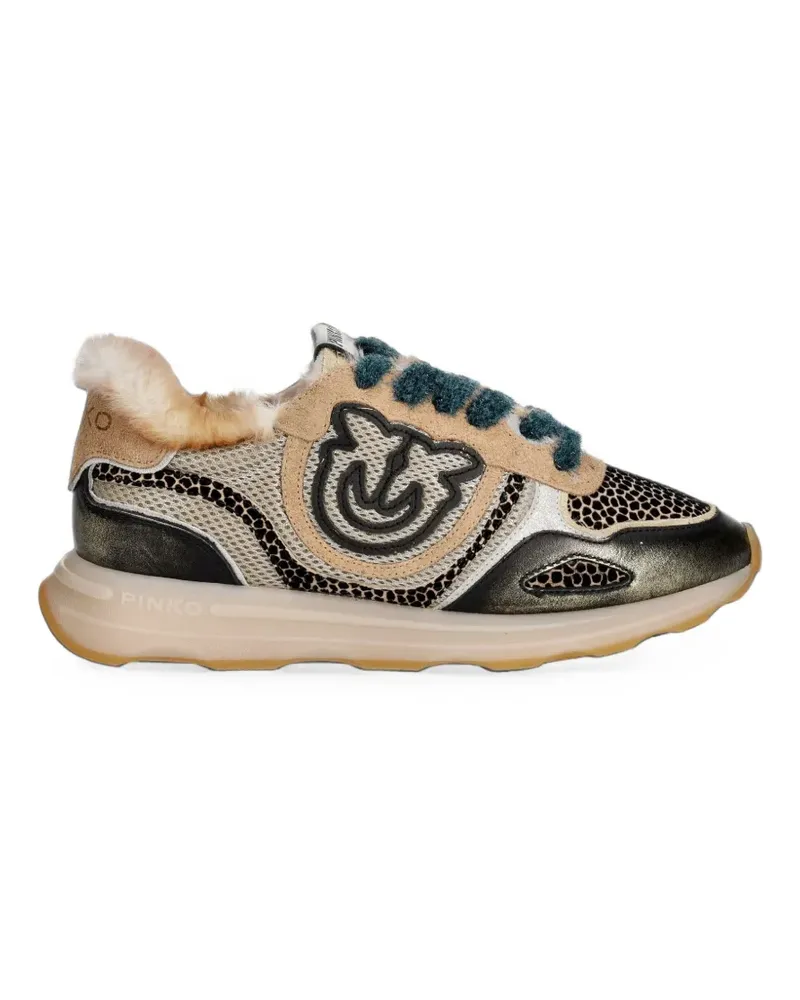 Pinko Love Birds animal-print sneakers - Nude Nude
