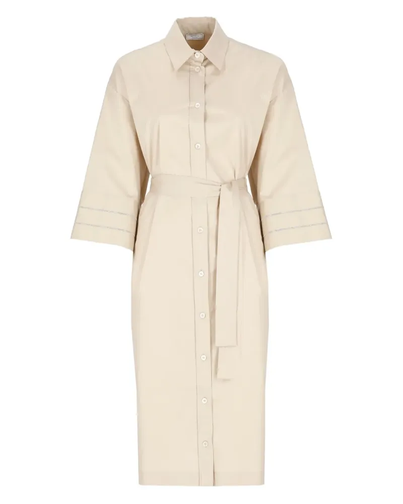 Peserico Midikleid mit Perlen - Nude Nude