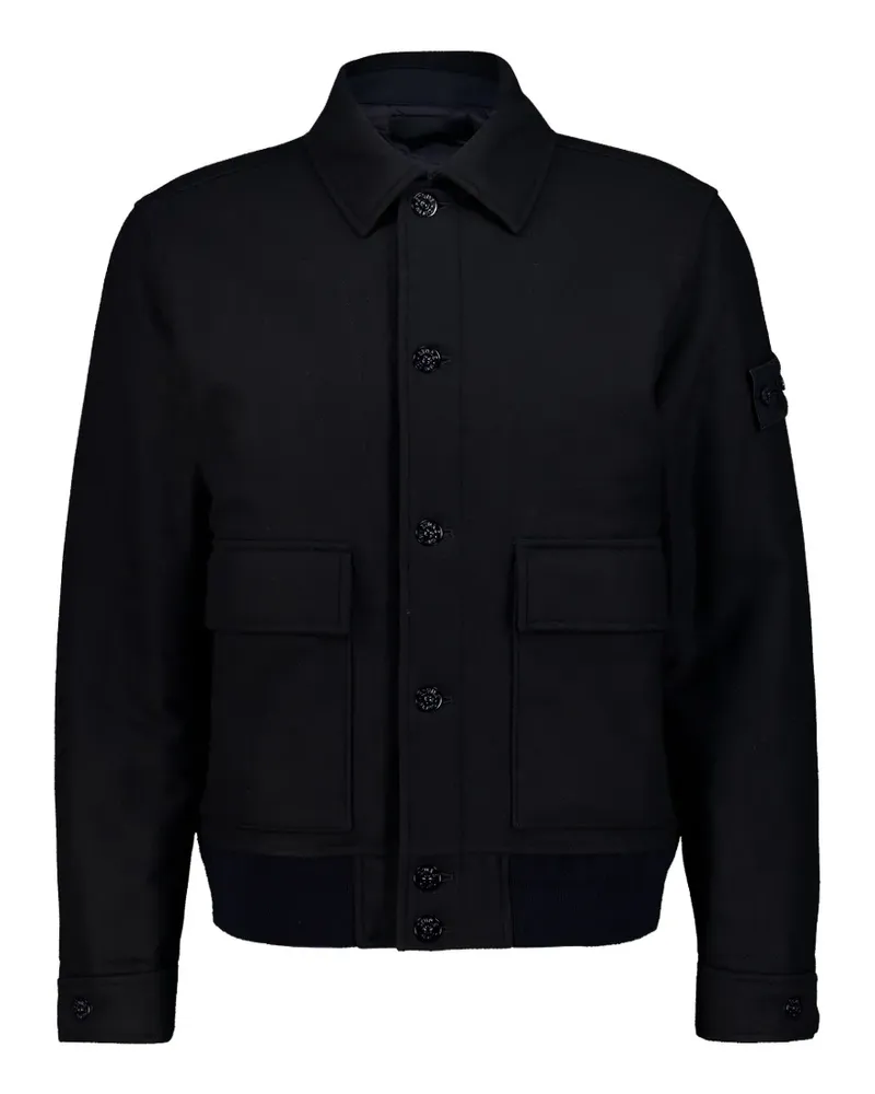 Stone Island Jacke mit Logo-Patch - Blau Blau