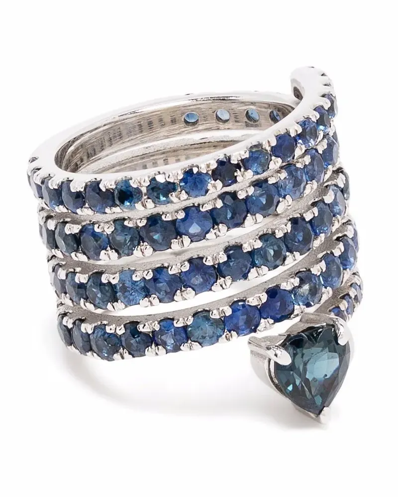 SHAY 18kt Weißgoldring mit Saphiren - Silber Silber