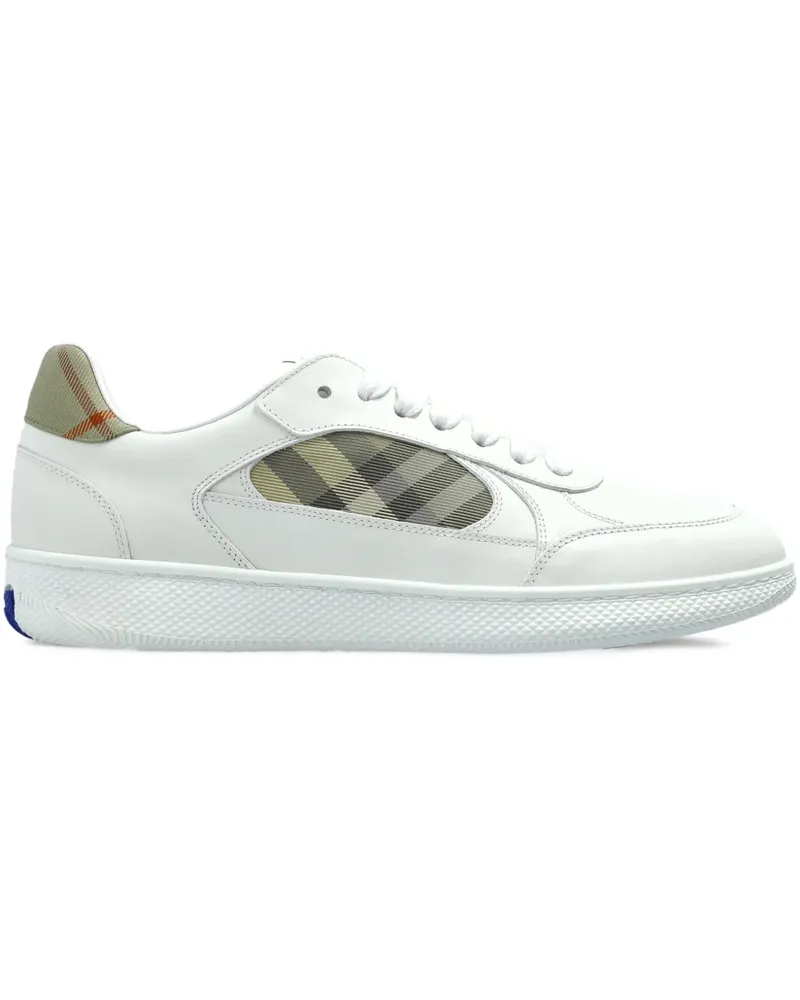 Burberry check panelled sneakers - Weiß Weiß