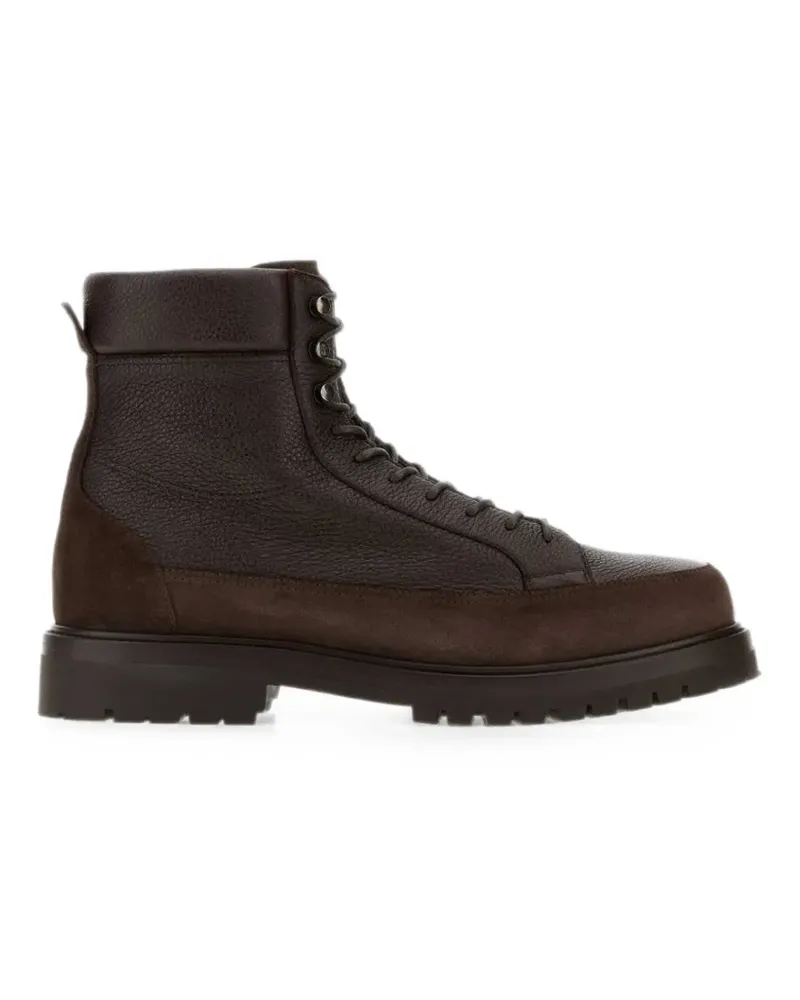 Brunello Cucinelli Schnürstiefel mit Kontrasteinsatz - Braun Braun