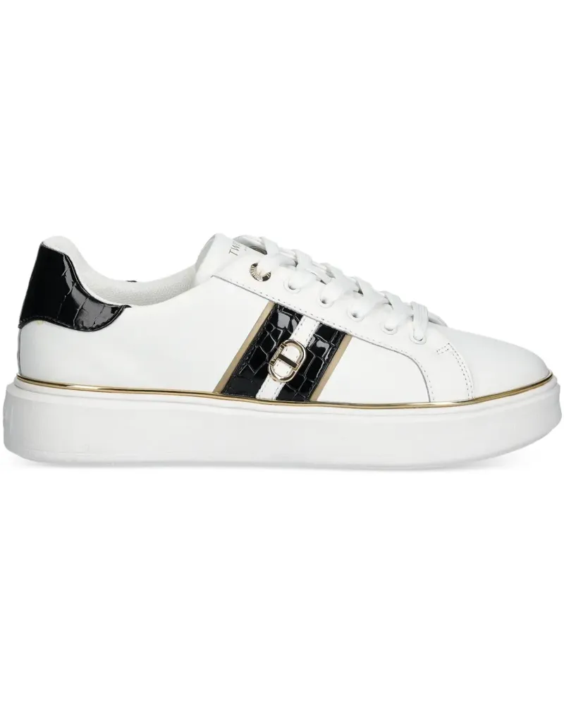 Twin-Set Sneakers mit Logo-Schild - Weiß Weiß