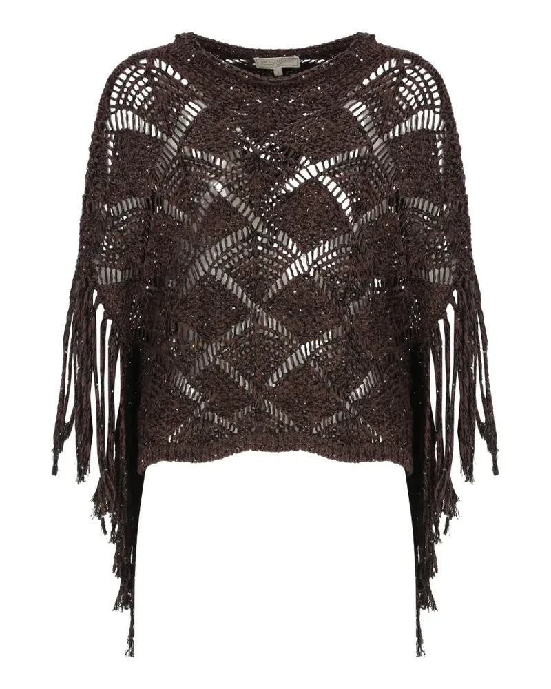 Antonelli Firenze sequin-embellished fringed sweater - Braun Braun