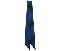 Karierter Schal aus Seide - Blau