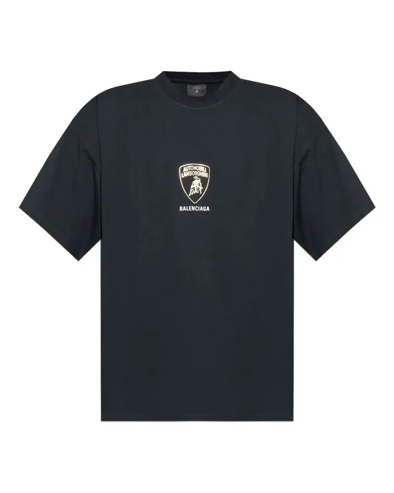 Balenciaga x Automobili Lamborghini T-Shirt mit Logo-Print - Schwarz Schwarz