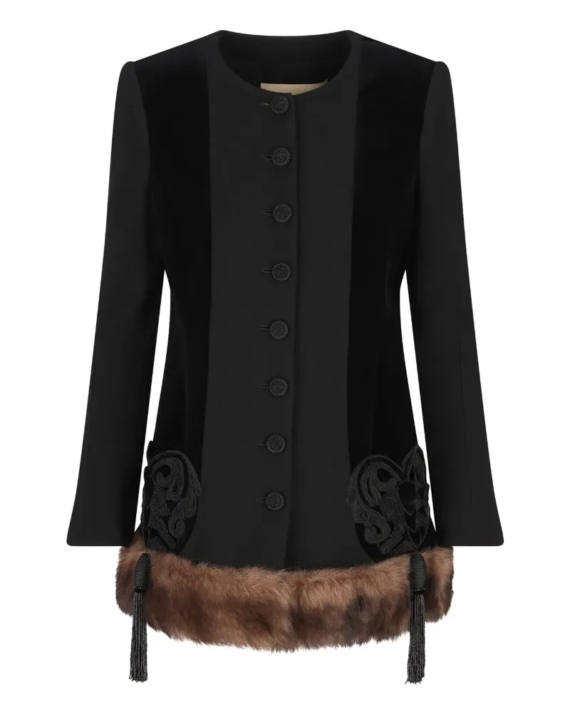 Valentino Garavani velvet-texture paneled dress - Schwarz Schwarz