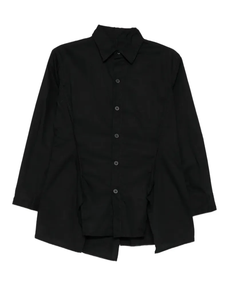 Yohji Yamamoto Bluse mit paspelierten Nähten - Schwarz Schwarz