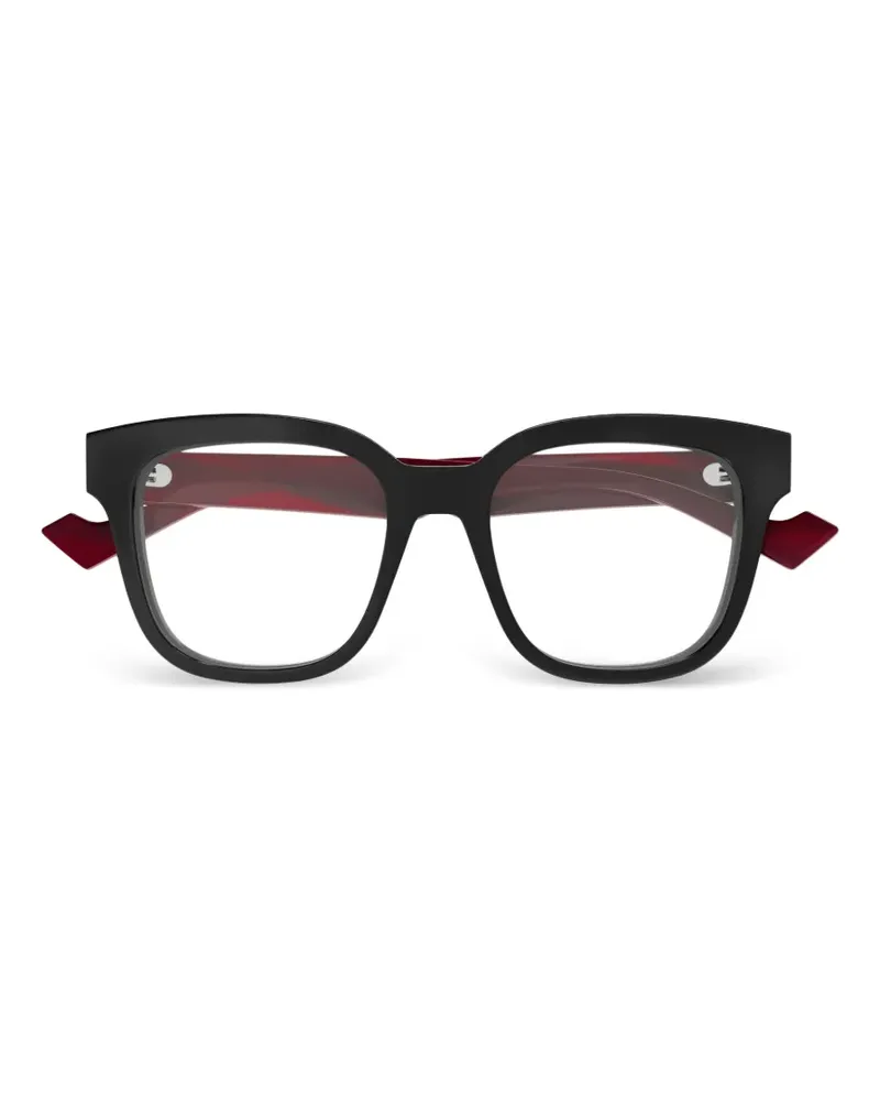 Gucci Eckige Brille mit Logo-Detail - Schwarz Schwarz