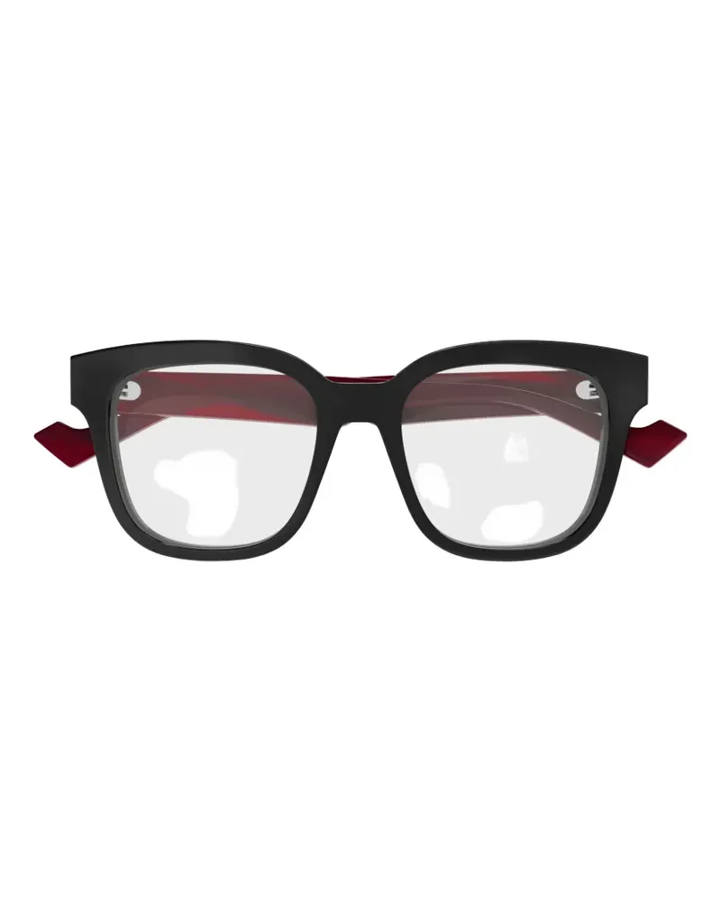 Gucci Eckige Brille mit Logo-Detail - Schwarz Schwarz