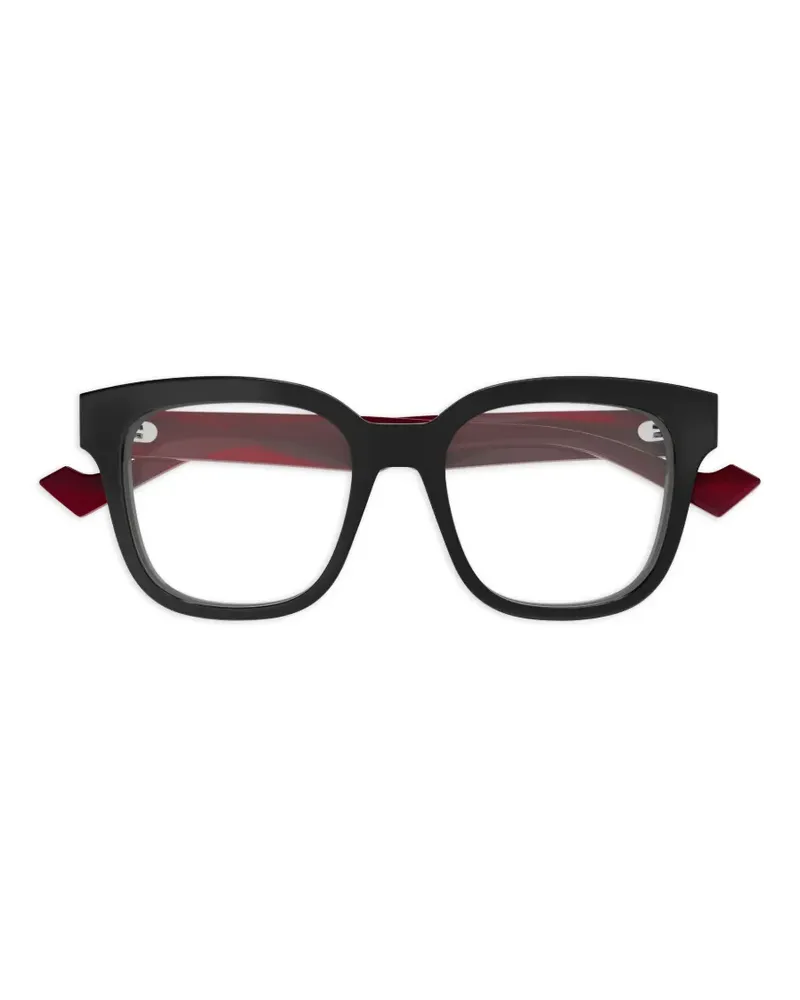 Gucci Eckige Brille mit Logo-Detail - Schwarz Schwarz