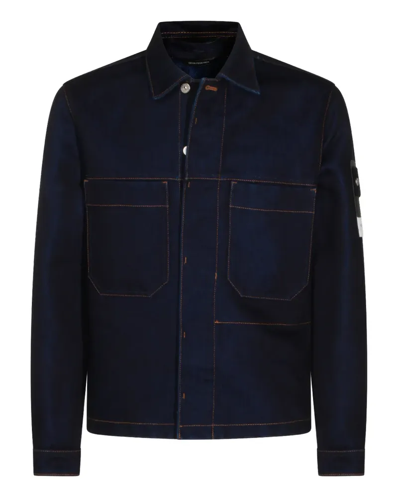 Stone Island patch-pocket shirt jacket - Blau Blau