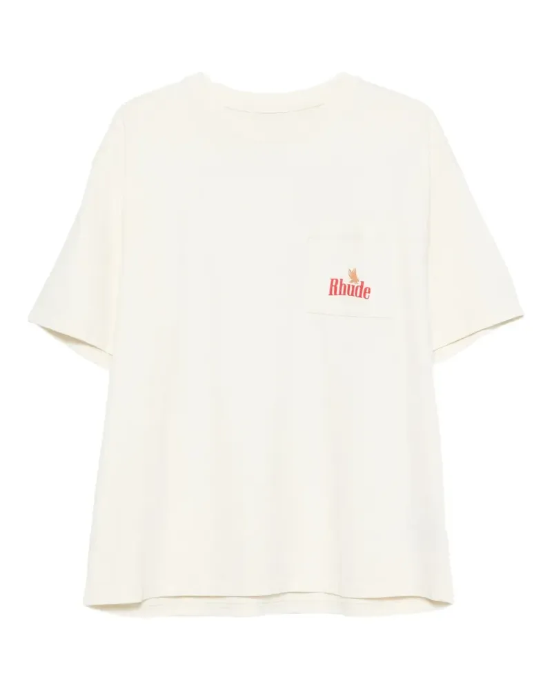 RHUDE American Spirit T-Shirt mit Tasche - Nude Nude