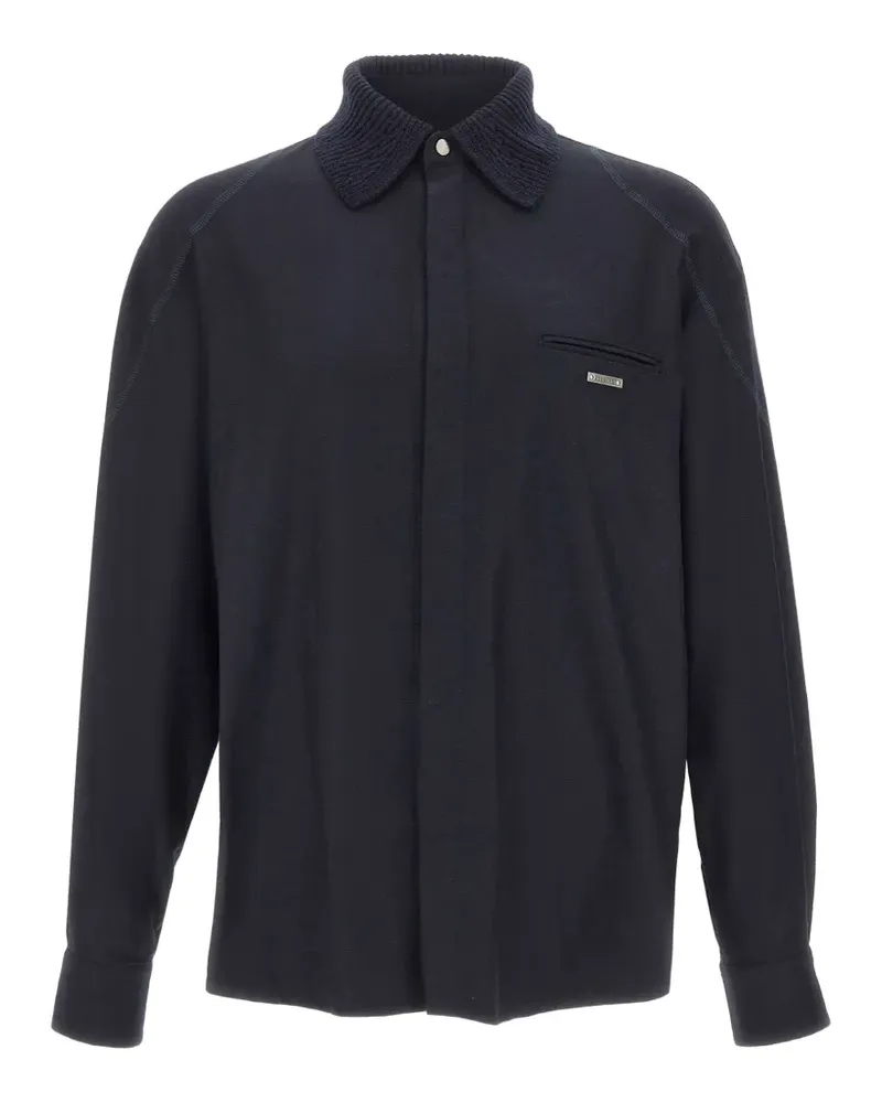 Iceberg Jacke mit geripptem Strickkragen - Blau Blau