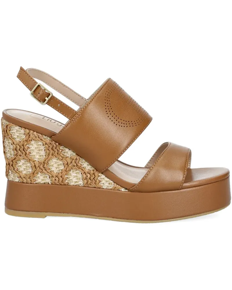 Liu Jo Wedge-Sandalen mit Flechtdetail - Braun Braun