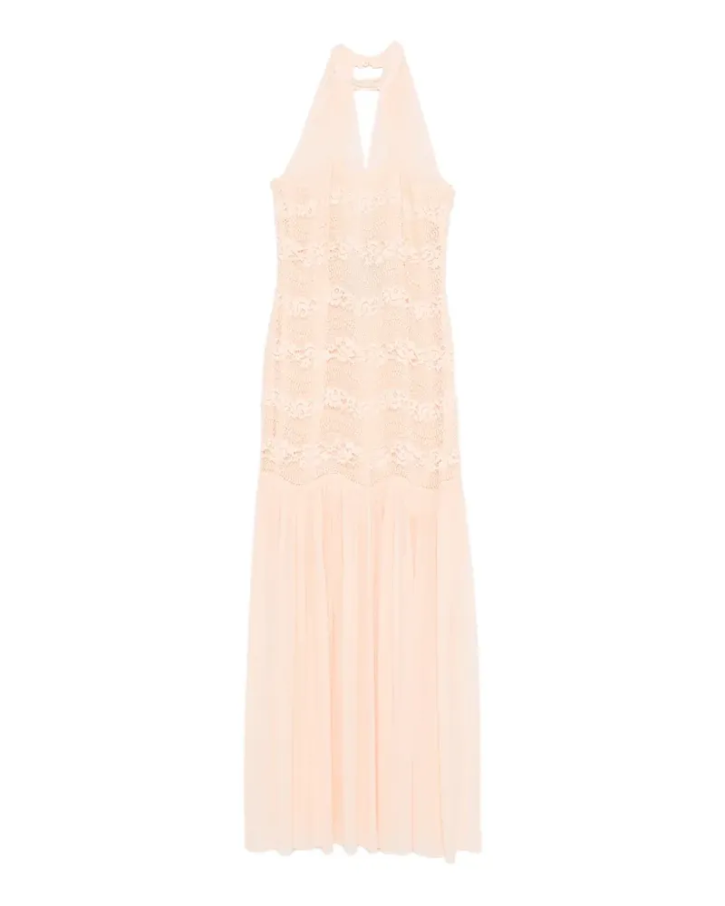 Twin-Set laced pleated maxi dress - Rosa Rosa