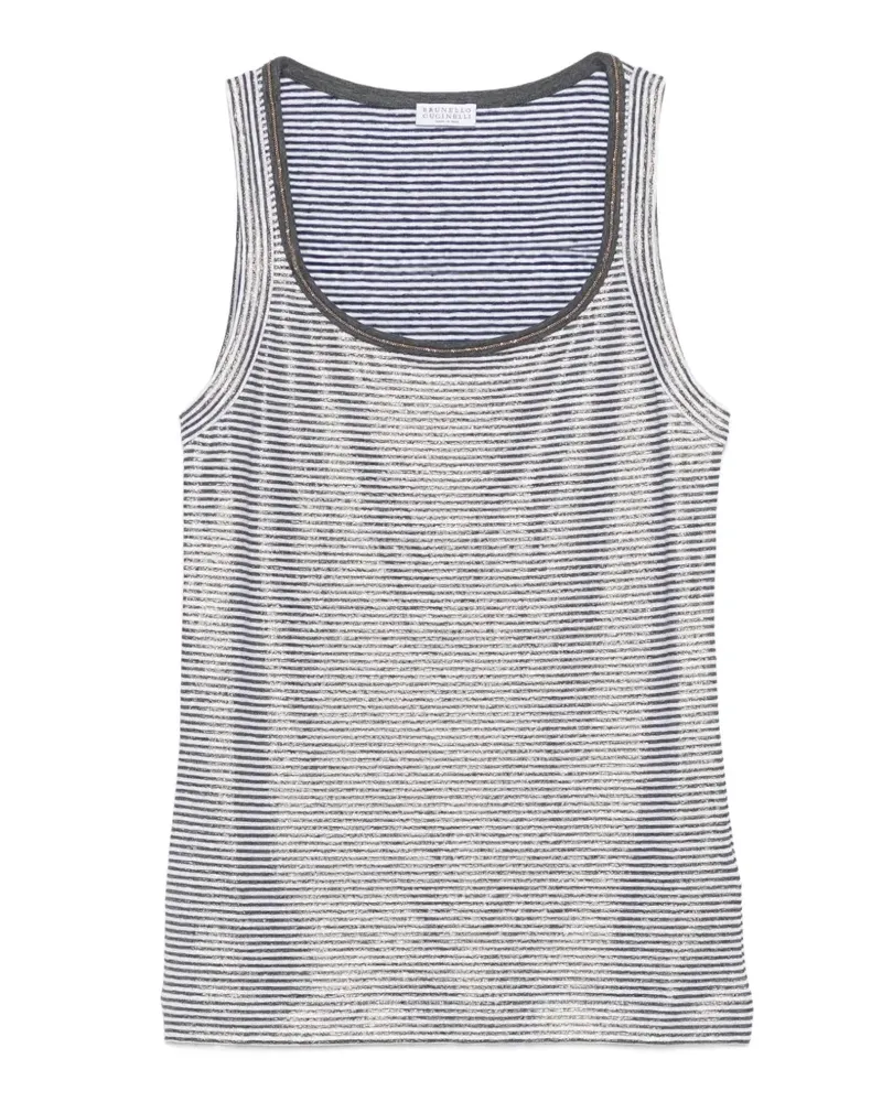 Brunello Cucinelli Gestreiftes Oberteil - Blau Blau