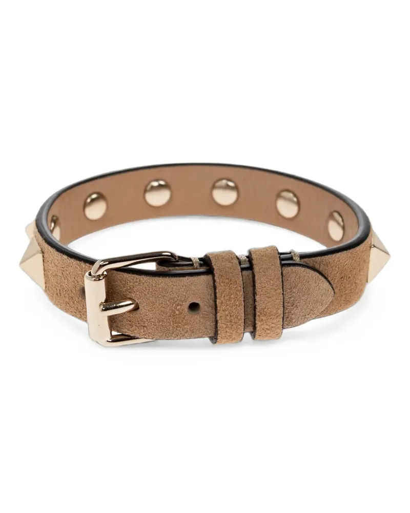 Valentino Garavani Rockstud suede bracelet - Nude Nude