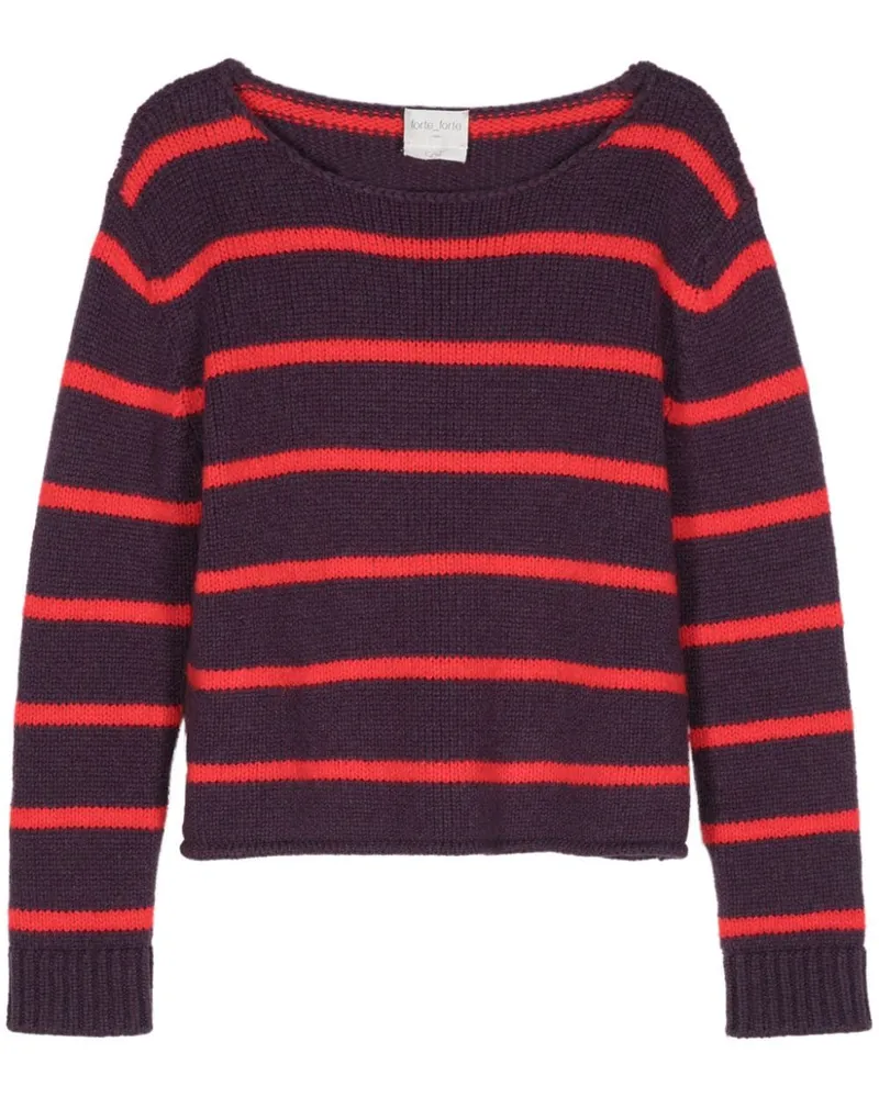 forte_forte Gestreifter Pullover - Violett Violett