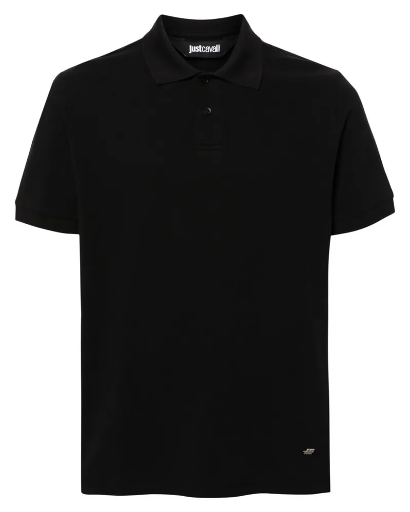 Just Cavalli Poloshirt aus Pikee Schwarz