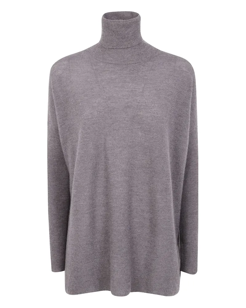 Gentry Portofino Gerippter Rollkragenpullover - Grau Grau