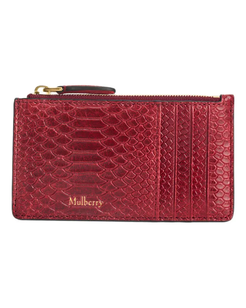 Mulberry Längliches Continental Kartenetui mit Schlangeneffekt - Rot Rot