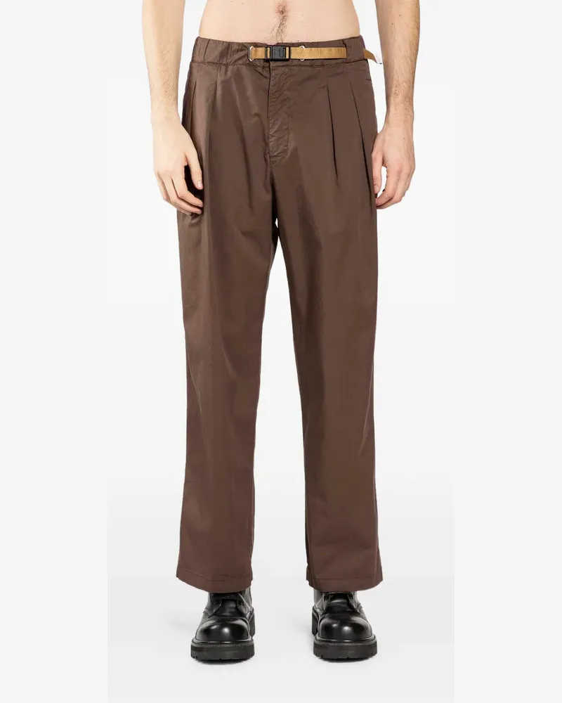 PLAN C belted pleated trousers - Braun Braun