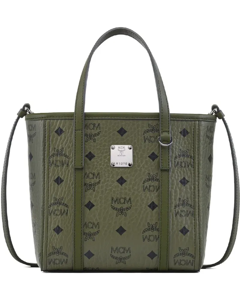 MCM Mini Toni Tote Bag mit Visetos-Monogramm - Grün Grün